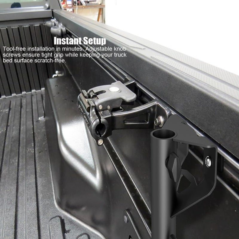 Moker Truck Bed Rail Flag Pole Holder Mount for Toyota Tacoma/Tundra Flag Pole Mounting System，Low-Profile Design Sits Flush with Bed Rails - Image 3